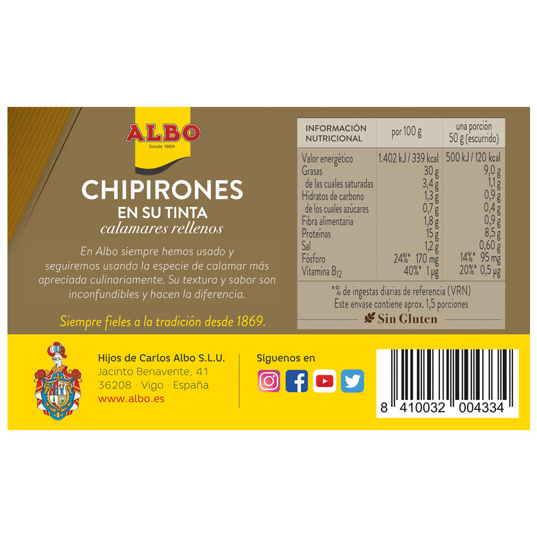Chipirones Albo en su Tinta 112gr 2 10900 Albo Chipirones en su Tinta 112gr