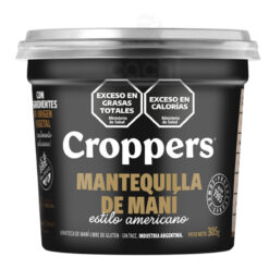 Croppers Mantequilla de Maní 305grs Estilo Americano Sin Gluten Kosher