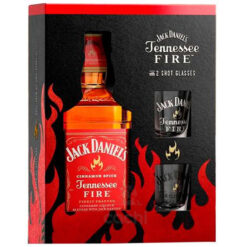 Whisky Jack Daniel's Fire 750ml + 2 vasos shot Cinnamon