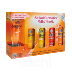 Cerveza Alemana Schofferhofer 4 Latas Surtidas 500ml + Copa