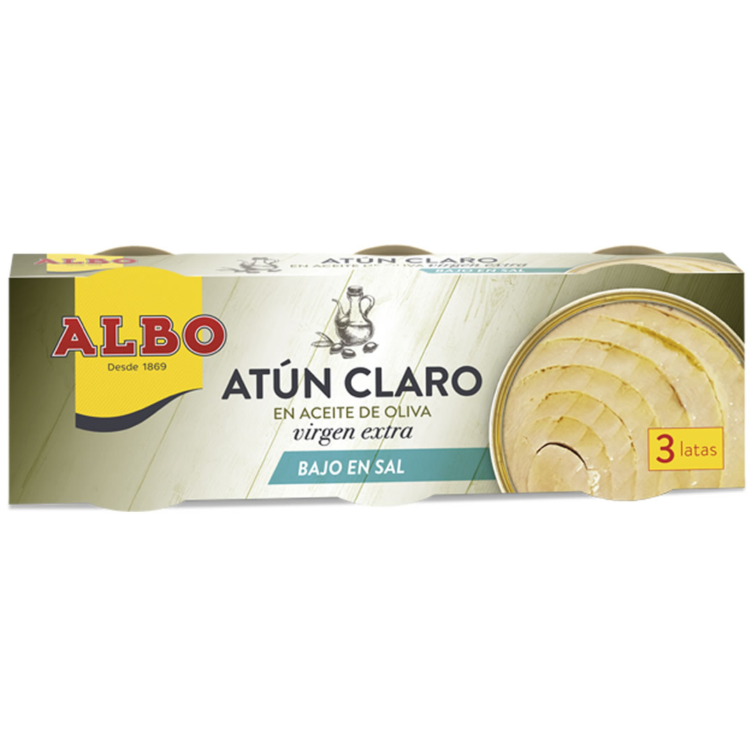 Atun Claro En Aceite De Oliva Albo 92gr X 3 bajo en sal