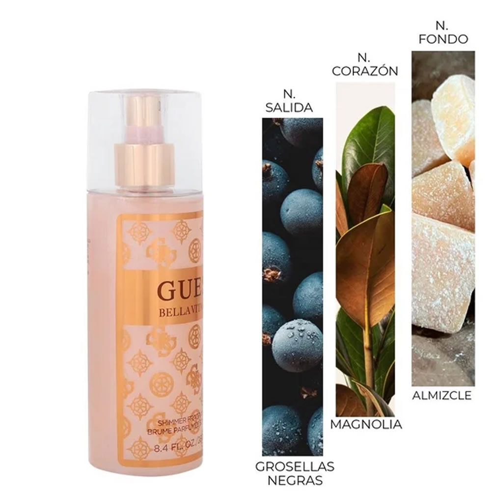 Body Mist Corporal Guess Bella Vita Rosa Con Glitter 250ml 2 Body Mist Corporal Guess Bella Vita Rosa Con Glitter 250ml