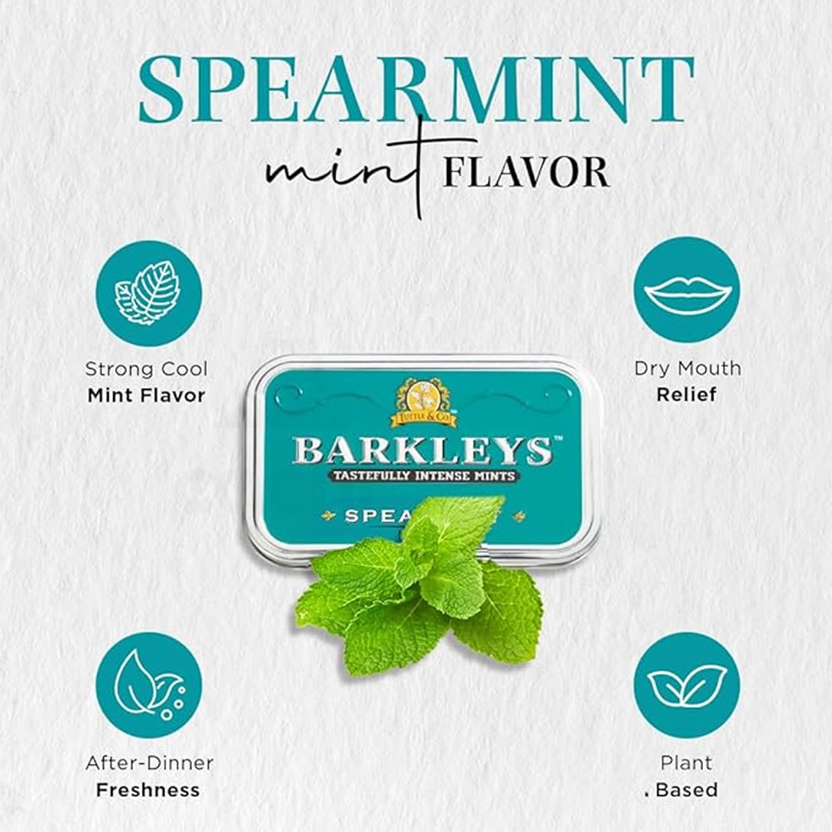 Caramelos Barkleys de Menta Spearmint 50grs en lata 3 Caramelos Barkleys de Menta Spearmint 50grs en lata