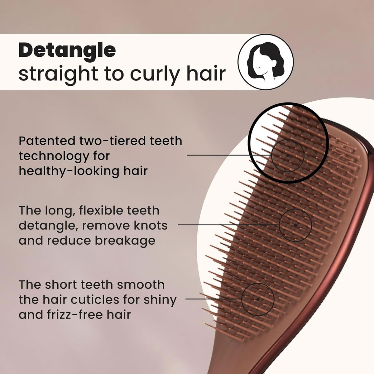 Cepillo Tangle Teezer Premium Chrome Finish Chocolate Bronze 4 Cepillo Tangle Teezer Premium Chrome Finish Chocolate Bronze