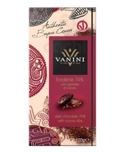 Chocolate Italiano Vanini 74% con Nibs 100grs Vegan