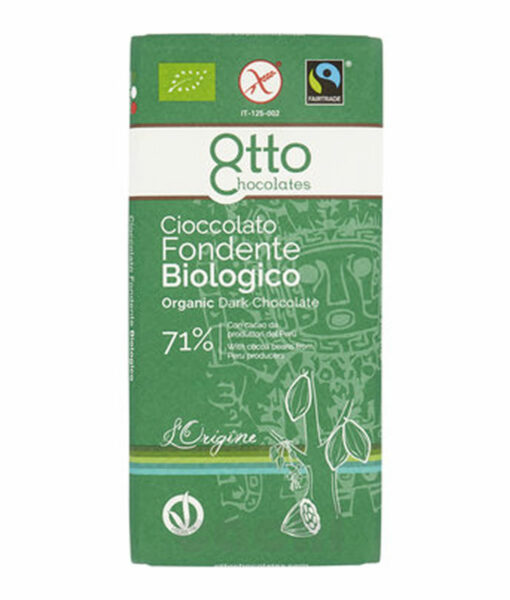Chocolate Otto Biologico Organico Dark Sin Glúten 100gr 71%