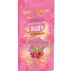 Chocolate Ruby Antiu Xixona Blanco con Frambuesa 100grs