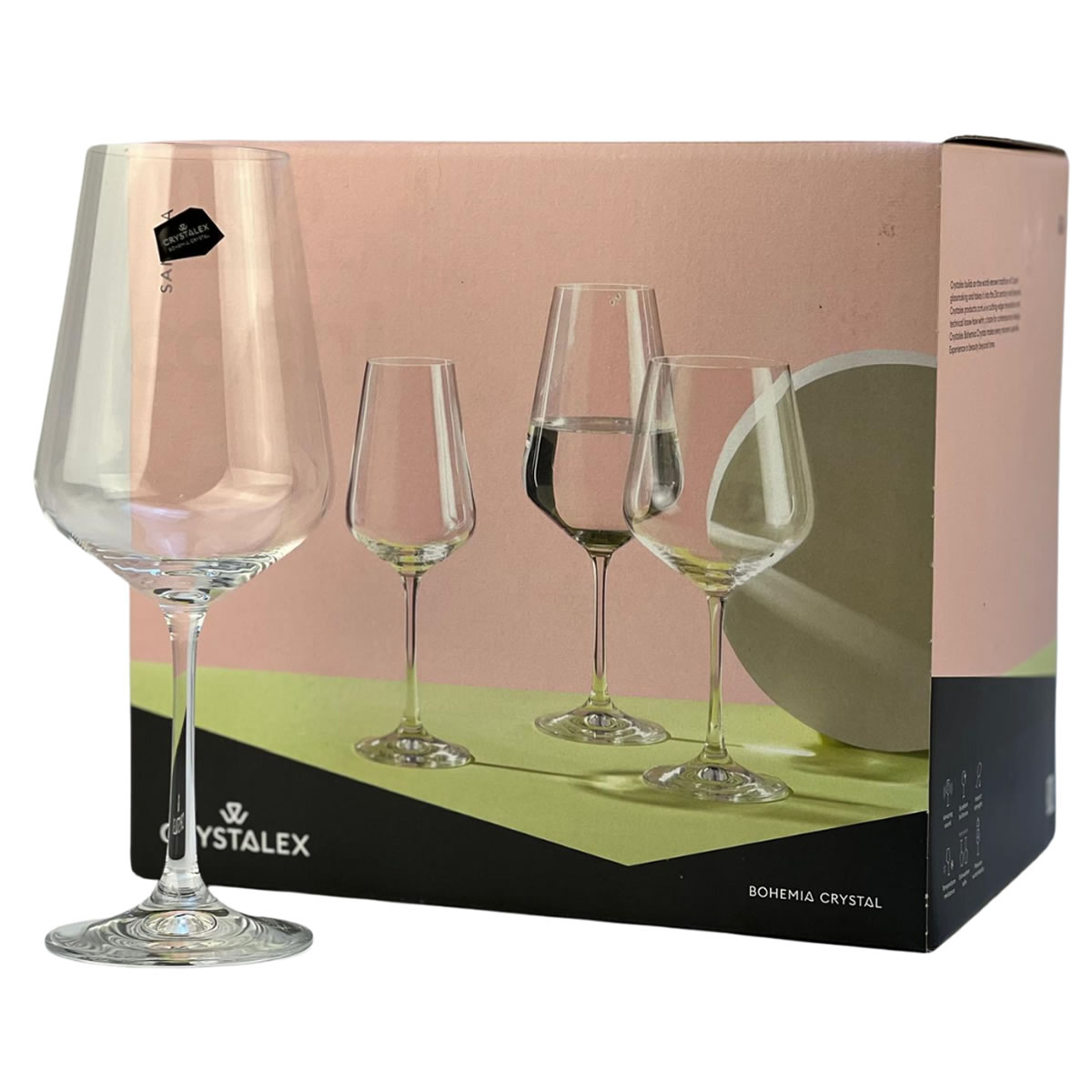 Copa de Vino de Cristal de Bohemia Sandra 450ml x 6 unidades