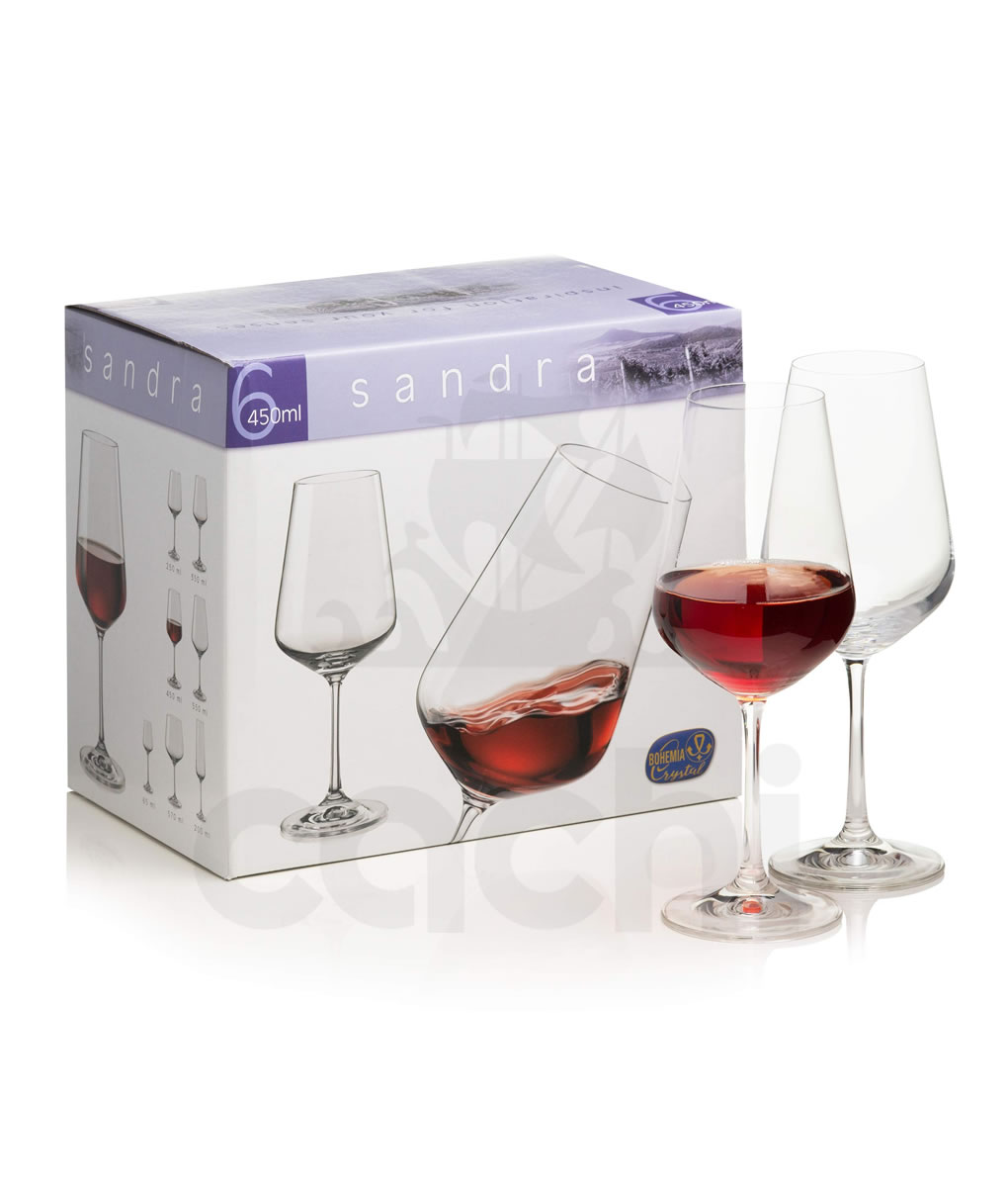 Copa de Vino de Cristal de Bohemia Sandra 450ml x 6 unidades