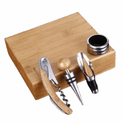 Set de Accesorios para Vinos en caja de Madera