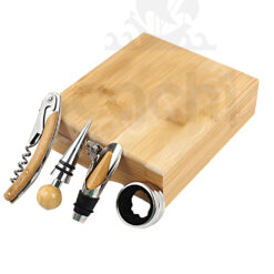 Set de Accesorios para Vinos en caja de Madera