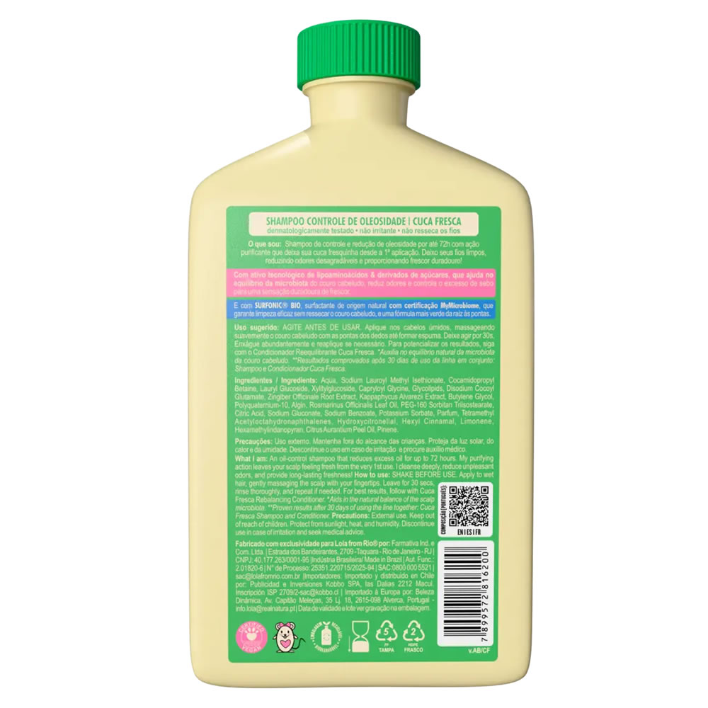 Shampoo Oleo Control Cuca Fresca Lola 250ml 2 Shampoo Oleo Control Cuca Fresca Lola 250ml