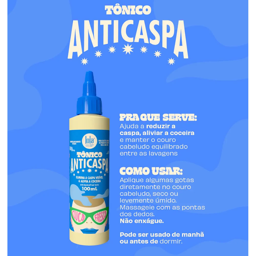 Tónico Anticaspa Cuca Fresca Lola 100ml 3 Tónico Anticaspa Cuca Fresca Lola 100ml