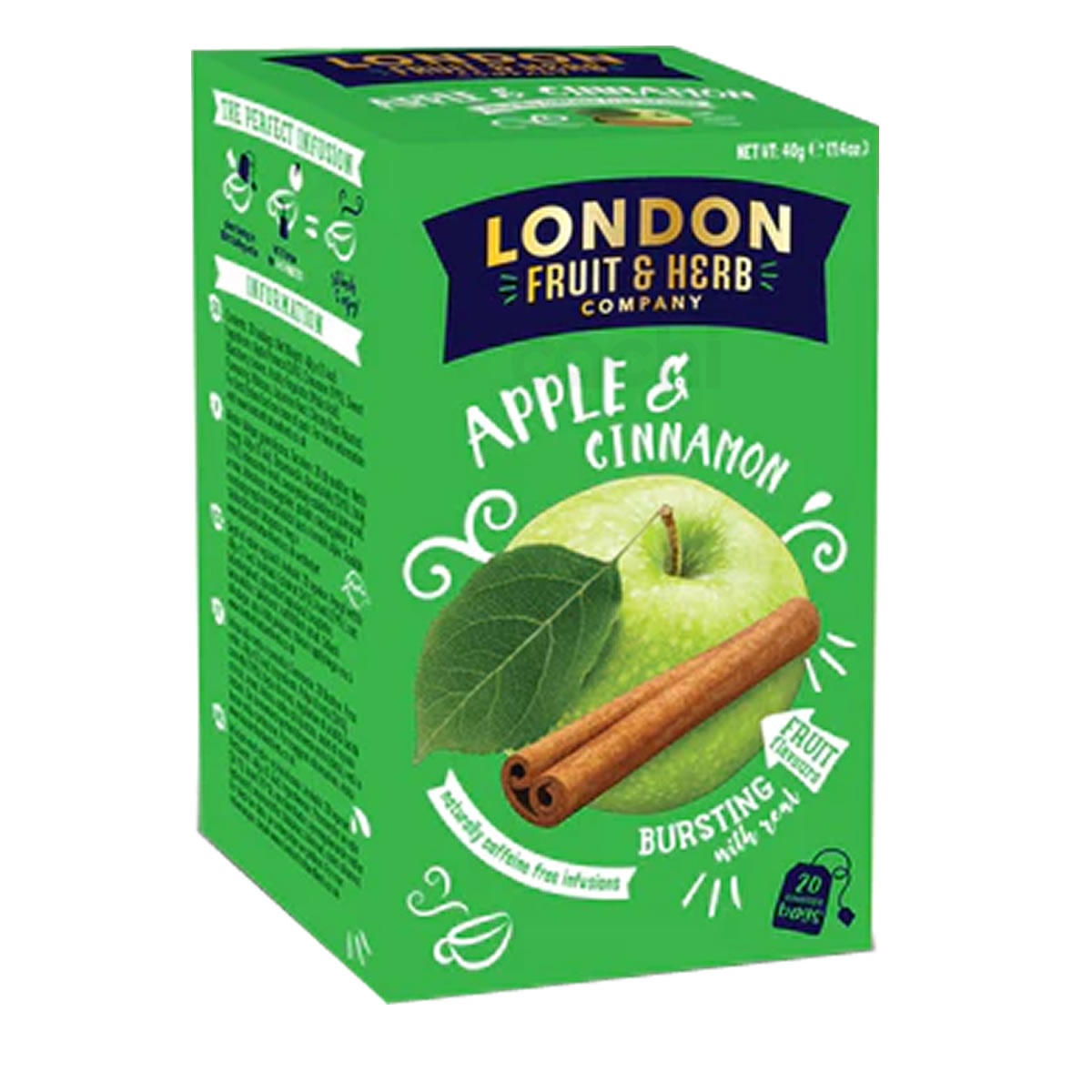 Te London Fruit & Herb Manzana y Canela 20 sob sin Cafeína