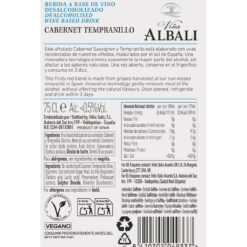 Vino Español Viña Albali Bajo Alcohol Cabernet Tempranillo