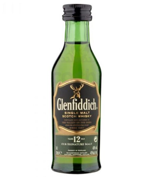 Whisky Glenfiddich 12 Años 50ml Single Malt miniatura