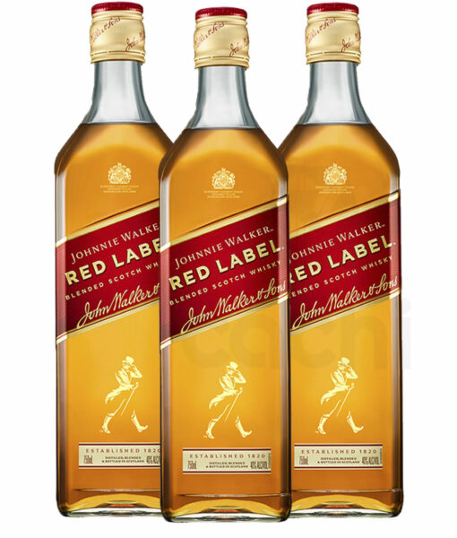 Whisky Johnnie Walker Red Label 750cc Promo x 3